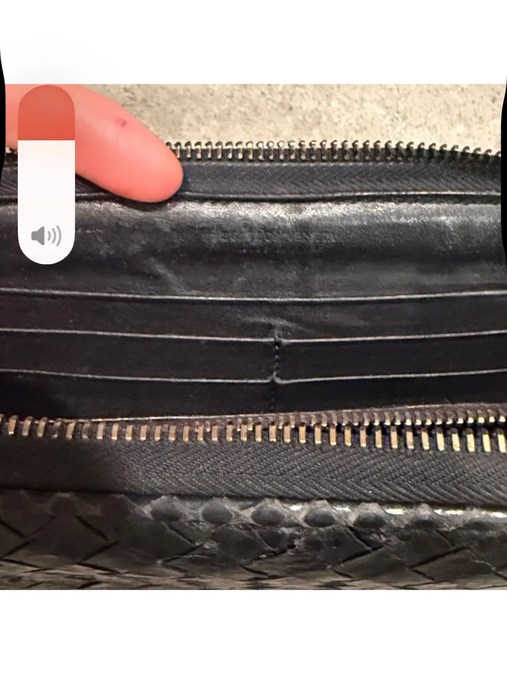 Bottega Veneta Black Intrecciato Leather Pouch